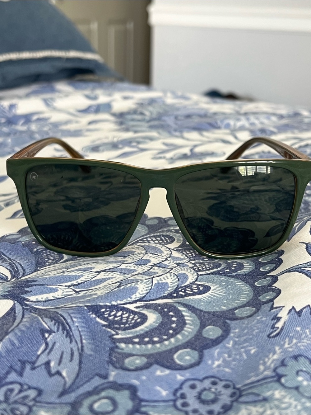 Knockaround Classic Green Wayfarer Sunglasses with Dark Lenses